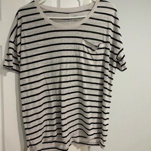 Old Navy Black and White Boyfriend Short Sleeve
